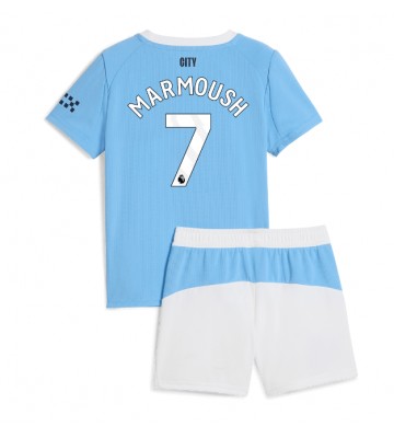 Manchester City Omar Marmoush #7 Primera Equipación Niños 2025-26 Manga Corta (+ Pantalones cortos)